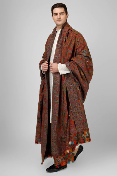 ANTIQUE JAMAWAR LONG SHAWL - AMITABH BACHCHAN SHAWLS -antique kashmir long shawl