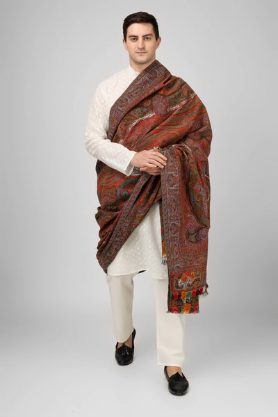 DUBAI SHEIKH - EXPENSIVE GIFT - BADSHAH -antique kashmir long shawl ,Vintage Kashmir Long Shawl - Full Size, Traditional Design