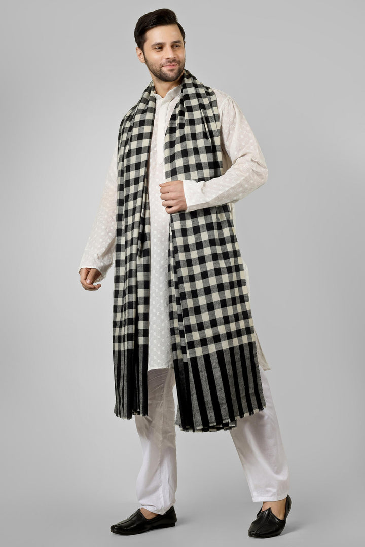 Ideal for gentlemen worldwide seeking distinctive men's pashmina shawls in the USA, Canada, UK, Europe and Middle East, this checkered black and white pashmina shawl offers authentic Kashmiri craftsmanship for bold fashion statements.
    
      | pashmina shawls online | authentic Kashmiri pashmina shawl online | pure pashmina shawl online | original GI certified pashmina shawl online | luxury men's pashmina shawl online from Kashmir | where to buy online pure pashmina in India
    
    | GI Tag Certified - Government-verified authentic Kashmiri Pashmina
    | G20 Official Partner - Selected by India for G20 Summit gifting
    | Handicraft Registered - Official recognition of traditional craftsmanship
    | Certificate of Authenticity - Every purchase includes GI certification