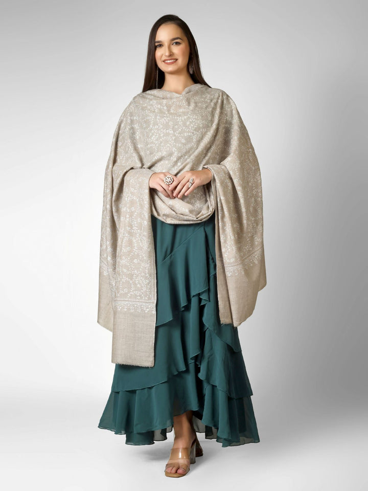 Favoured by collectors of pashmina shawls in America, this neutral GI-certified piece offers gallery-level Kashmiri craftsmanship in a versatile tone that transitions easily from day to evening
    
      | pashmina shawls online | authentic Kashmiri pashmina shawl online | pure pashmina shawl online | original GI certified pashmina shawl online | luxury men's pashmina shawl online from Kashmir | where to buy online pure pashmina in India
    
    | GI Tag Certified - Government-verified authentic Kashmiri Pashmina
    | G20 Official Partner - Selected by India for G20 Summit gifting
    | Handicraft Registered - Official recognition of traditional craftsmanship
    | Certificate of Authenticity - Every purchase includes GI certification