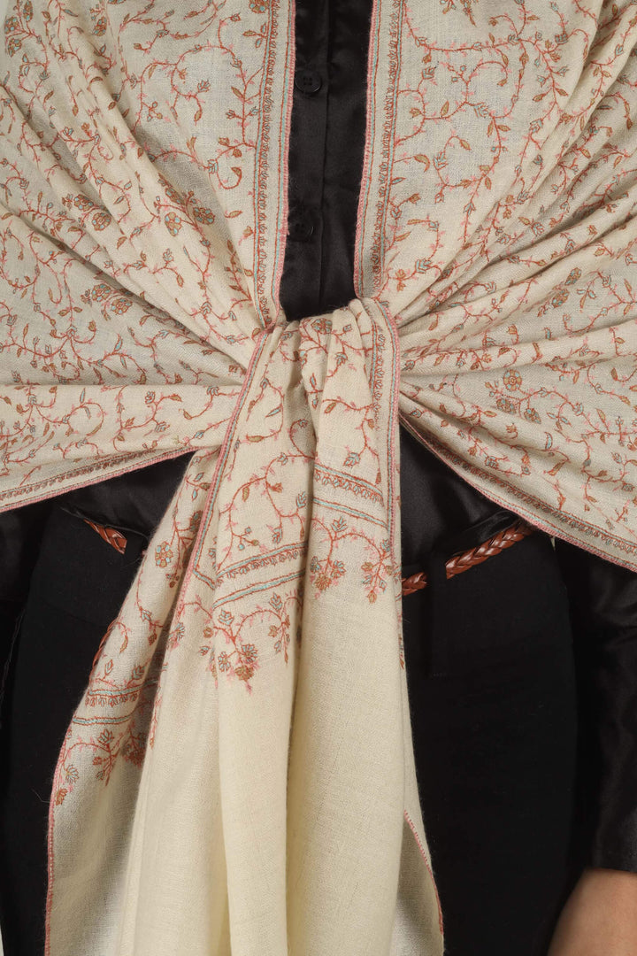 Pashmina Off-White Qudsia Jaldaar Sozni Stole
    
      | pashmina shawls online | authentic Kashmiri pashmina shawl online | pure pashmina shawl online | original GI certified pashmina shawl online | luxury men's pashmina shawl online from Kashmir | where to buy online pure pashmina in India
    
    | GI Tag Certified - Government-verified authentic Kashmiri Pashmina
    | G20 Official Partner - Selected by India for G20 Summit gifting
    | Handicraft Registered - Official recognition of traditional craftsmanship
    | Certificate of Authenticity - Every purchase includes GI certification