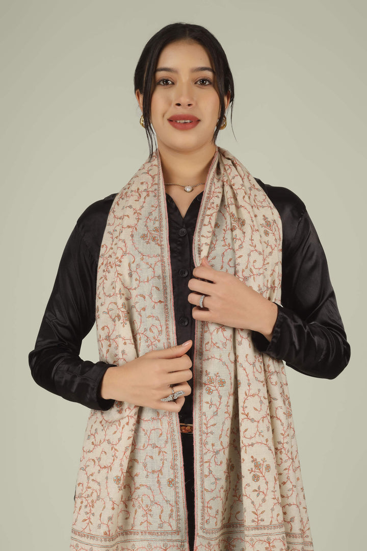 Pashmina Off-White Qudsia Jaldaar Sozni Stole
    
      | pashmina shawls online | authentic Kashmiri pashmina shawl online | pure pashmina shawl online | original GI certified pashmina shawl online | luxury men's pashmina shawl online from Kashmir | where to buy online pure pashmina in India
    
    | GI Tag Certified - Government-verified authentic Kashmiri Pashmina
    | G20 Official Partner - Selected by India for G20 Summit gifting
    | Handicraft Registered - Official recognition of traditional craftsmanship
    | Certificate of Authenticity - Every purchase includes GI certification