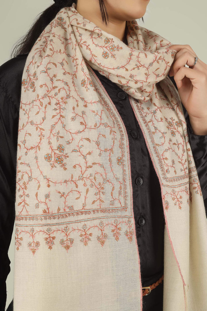 Pashmina Off-White Qudsia Jaldaar Sozni Stole
    
      | pashmina shawls online | authentic Kashmiri pashmina shawl online | pure pashmina shawl online | original GI certified pashmina shawl online | luxury men's pashmina shawl online from Kashmir | where to buy online pure pashmina in India
    
    | GI Tag Certified - Government-verified authentic Kashmiri Pashmina
    | G20 Official Partner - Selected by India for G20 Summit gifting
    | Handicraft Registered - Official recognition of traditional craftsmanship
    | Certificate of Authenticity - Every purchase includes GI certification