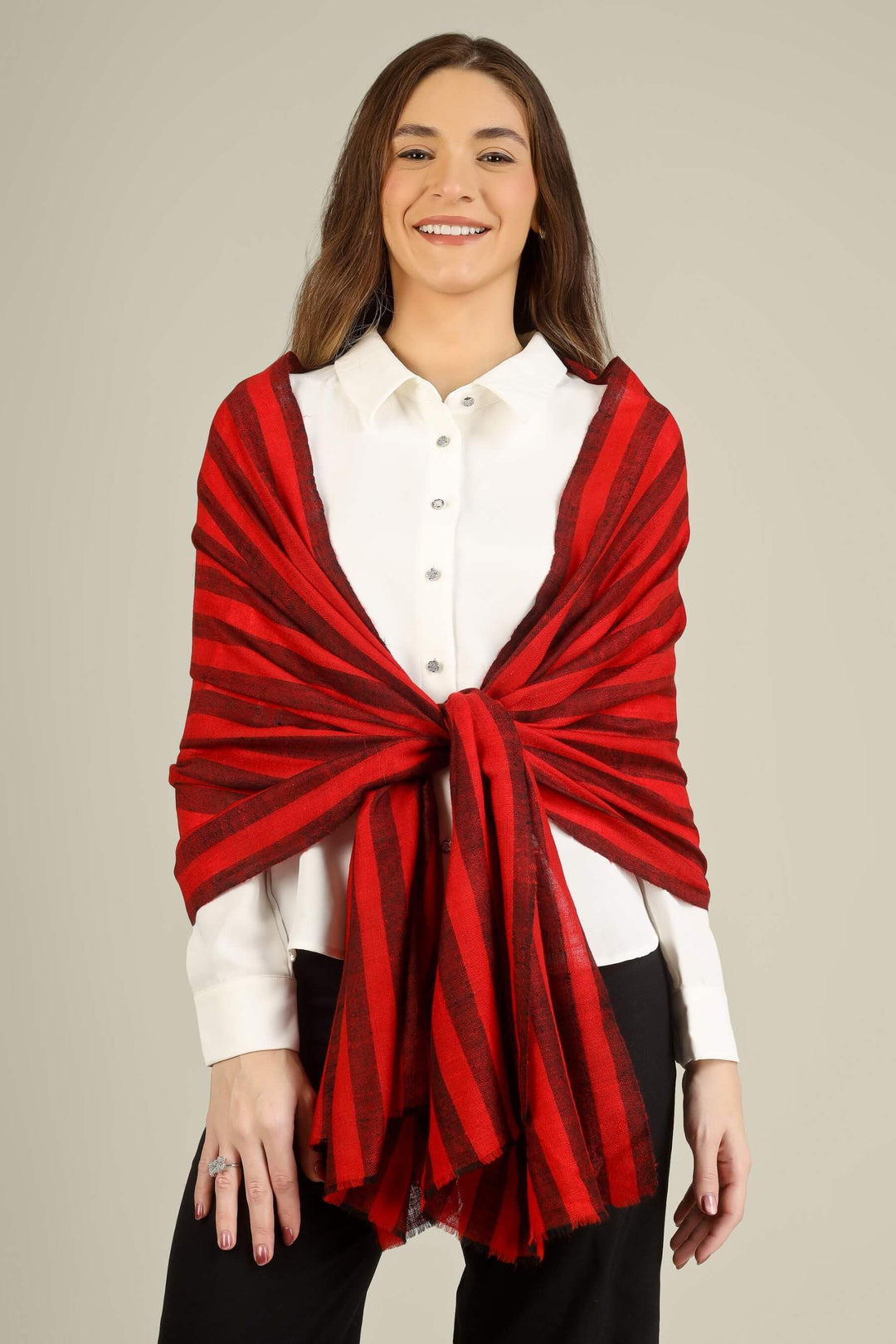 pure cashmere pashmina online in London and across the UK, this red stole adds instant drama to monochrome outfits while remaining timeless enough to stay in your wardrobe for years