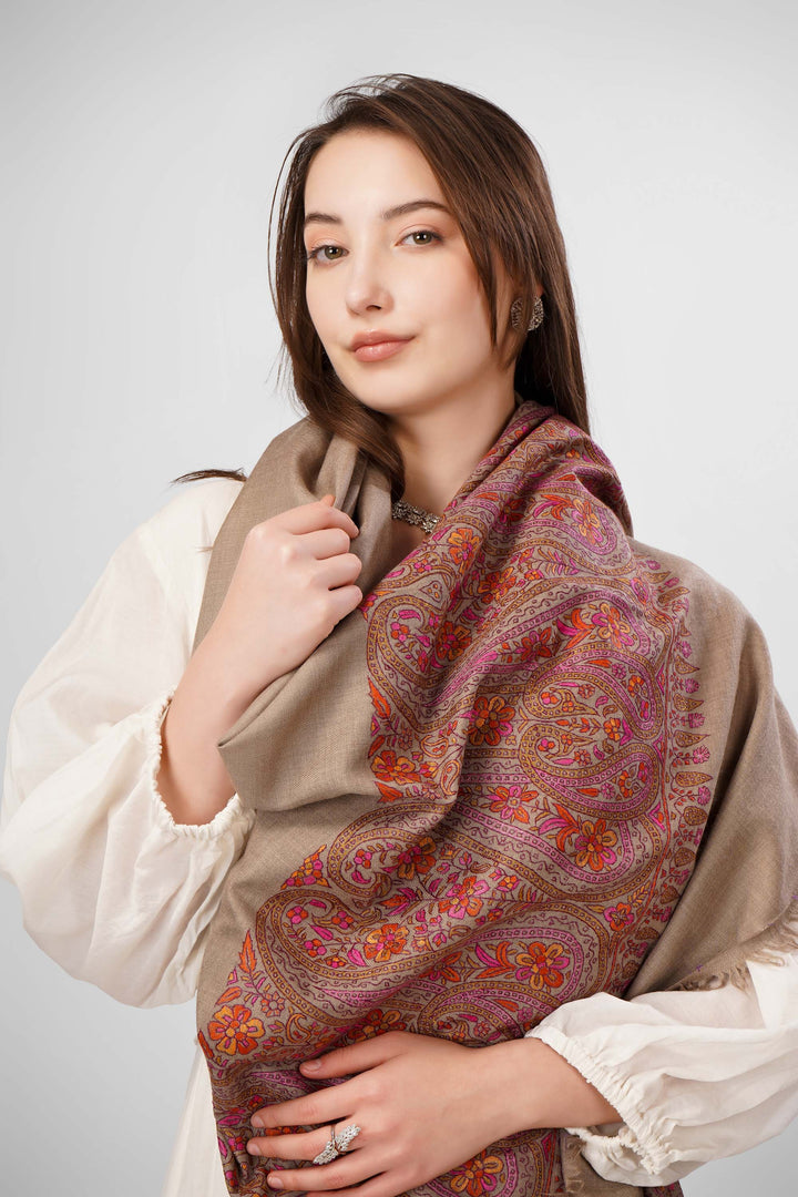 Natural Pashmina Sozni Shawls Online – Heritage Artistry in Earthy Tones
   The Pashmina Natural Paldaar Sozni Shawl is a fine example of Kashmiri handloom luxury. Woven from pure, undyed “toosh” (natural beige) pashmina, the shawl is highlighted by intricate sozni embroidery on both pallus (ends)
    
      | pashmina shawls online | authentic Kashmiri pashmina shawl online | pure pashmina shawl online | original GI certified pashmina shawl online | luxury men's pashmina shawl online from Kashmir | where to buy online pure pashmina in India
    
    | GI Tag Certified - Government-verified authentic Kashmiri Pashmina
    | G20 Official Partner - Selected by India for G20 Summit gifting
    | Handicraft Registered - Official recognition of traditional craftsmanship
    | Certificate of Authenticity - Every purchase includes GI certification