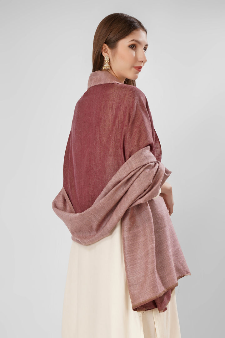 Pashmina Reversible Shawl | Maroon & Pink Handwoven Kashmiri Pashmina by Kepra | Luxurious GI-Certified Wrap for Timeless Style