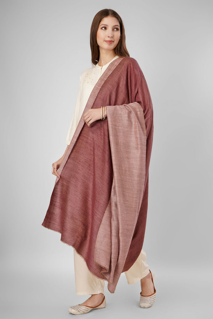 Pashmina Reversible Shawl | Maroon & Pink Handwoven Kashmiri Pashmina by Kepra | Luxurious GI-Certified Wrap for Timeless Style