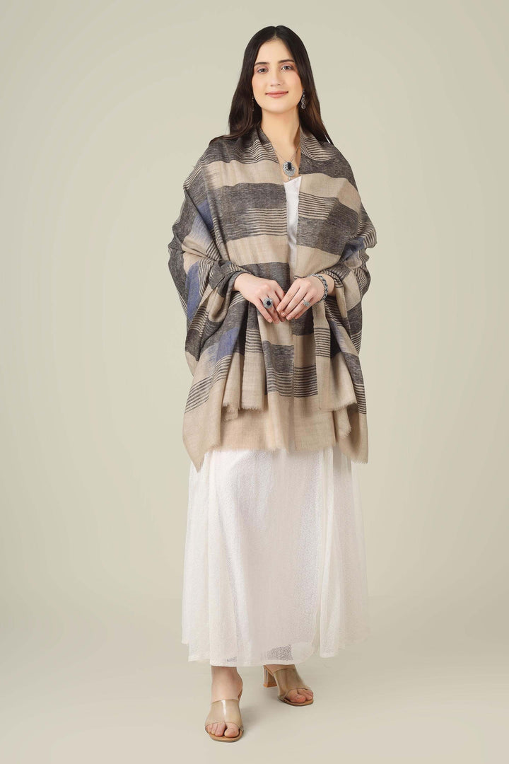 Gray Blue Anjum Ikat Pure Pashmina Shawl
    
      | pashmina shawls online | authentic Kashmiri pashmina shawl online | pure pashmina shawl online | original GI certified pashmina shawl online | luxury men's pashmina shawl online from Kashmir | where to buy online pure pashmina in India
    
    | GI Tag Certified - Government-verified authentic Kashmiri Pashmina
    | G20 Official Partner - Selected by India for G20 Summit gifting
    | Handicraft Registered - Official recognition of traditional craftsmanship
    | Certificate of Authenticity - Every purchase includes GI certification
