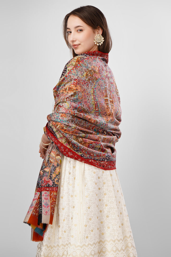Pashmina Kalamkari Shawls Online – Exquisite Hand-Painted Multicolor Designs
The Pashmina Kalamkari Malaika Hoor Shawl is a celebration of color and Kashmir’s renowned artisan tradition. Its base features a soft, powder blue that provides a tranquil canvas for lavish, hand-painted and hand-embroidered kalamkari motifs
    
      | pashmina shawls online | authentic Kashmiri pashmina shawl online | pure pashmina shawl online | original GI certified pashmina shawl online | luxury men's pashmina shawl online from Kashmir | where to buy online pure pashmina in India
    
    | GI Tag Certified - Government-verified authentic Kashmiri Pashmina
    | G20 Official Partner - Selected by India for G20 Summit gifting
    | Handicraft Registered - Official recognition of traditional craftsmanship
    | Certificate of Authenticity - Every purchase includes GI certification