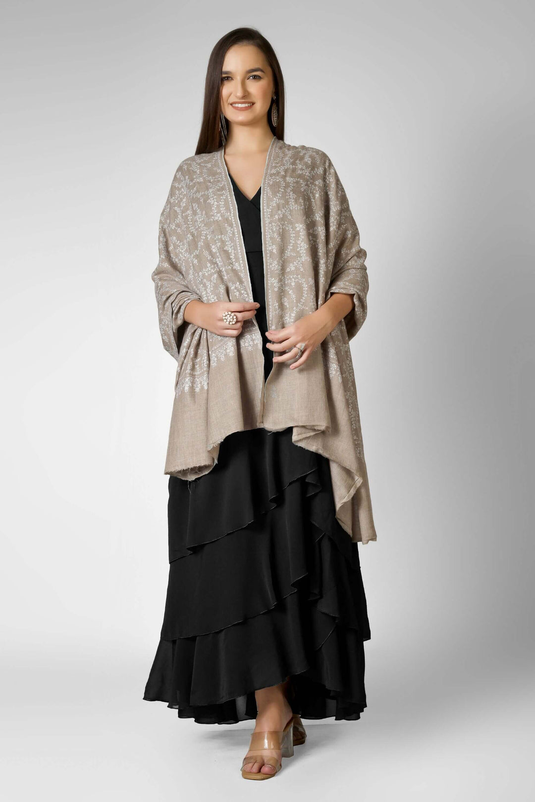 Natural Zaria GI pashmina Jaldaar Shawl