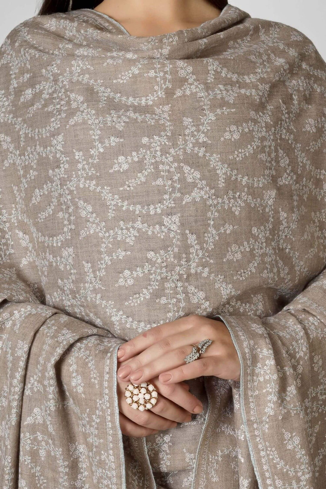 Natural Zaria GI pashmina Jaldaar Shawl