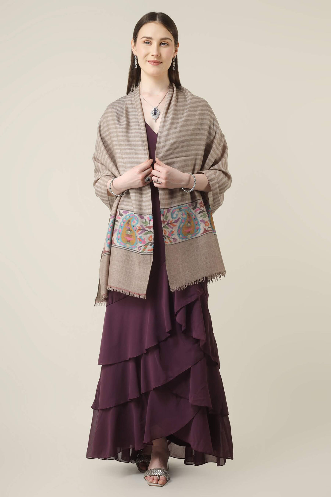 authentic kani pashmina online, this stole combines traditional craftsmanship, rich detail, and timeless appeal in one elegant design.