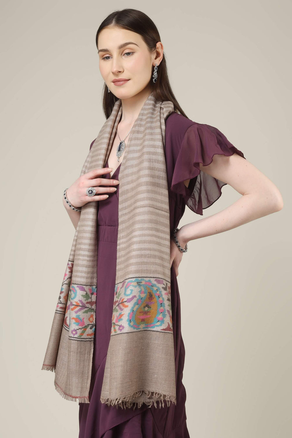 authentic kani pashmina online, this stole combines traditional craftsmanship, rich detail, and timeless appeal in one elegant design.