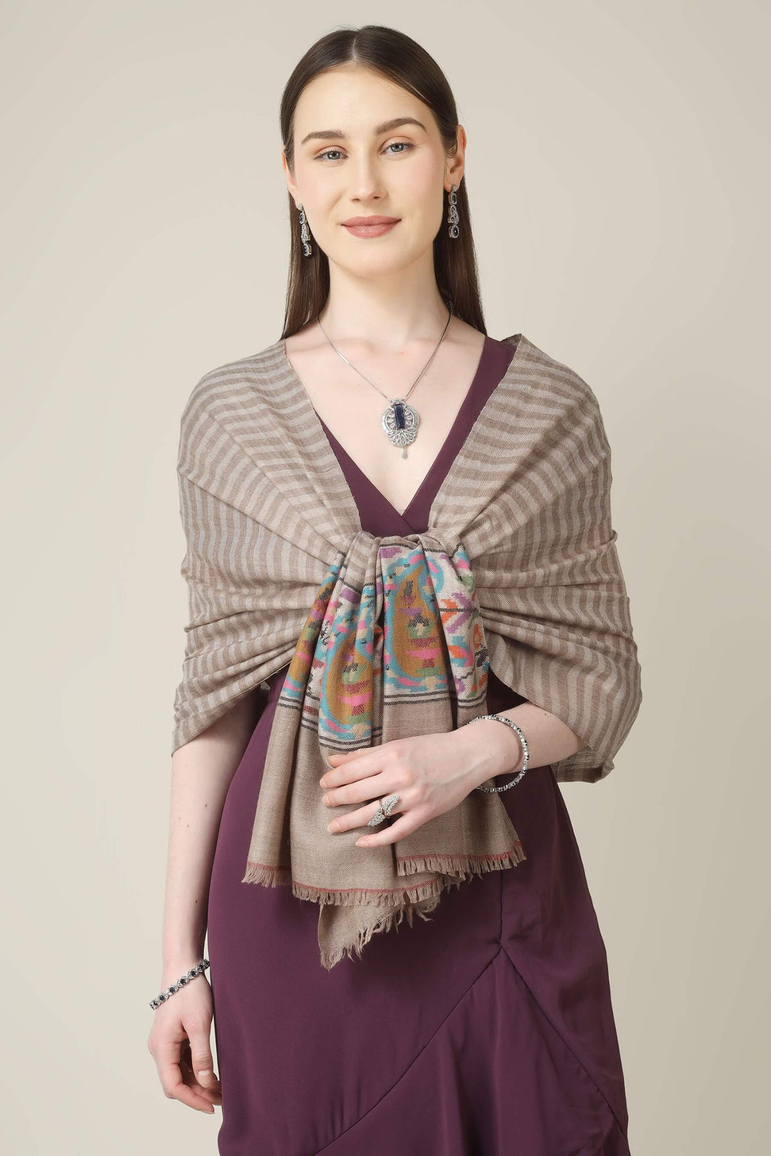 authentic kani pashmina online, this stole combines traditional craftsmanship, rich detail, and timeless appeal in one elegant design.