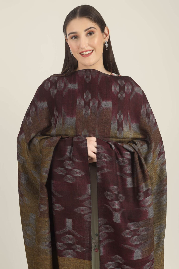 Wine and Mustard Amara Pashmina Woven Motif Shawl
    
      | pashmina shawls online | authentic Kashmiri pashmina shawl online | pure pashmina shawl online | original GI certified pashmina shawl online | luxury men's pashmina shawl online from Kashmir | where to buy online pure pashmina in India
    
    | GI Tag Certified - Government-verified authentic Kashmiri Pashmina
    | G20 Official Partner - Selected by India for G20 Summit gifting
    | Handicraft Registered - Official recognition of traditional craftsmanship
    | Certificate of Authenticity - Every purchase includes GI certification