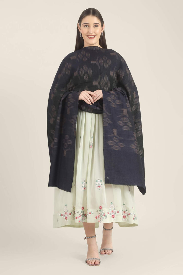 Model draped in a navy Pure Kashmiri Pashmina shawl with woven dusty mauve floral motifs over a pale green embroidered dress.
    
      | pashmina shawls online | authentic Kashmiri pashmina shawl online | pure pashmina shawl online | original GI certified pashmina shawl online | luxury men's pashmina shawl online from Kashmir | where to buy online pure pashmina in India
    
    | GI Tag Certified - Government-verified authentic Kashmiri Pashmina
    | G20 Official Partner - Selected by India for G20 Summit gifting
    | Handicraft Registered - Official recognition of traditional craftsmanship
    | Certificate of Authenticity - Every purchase includes GI certification