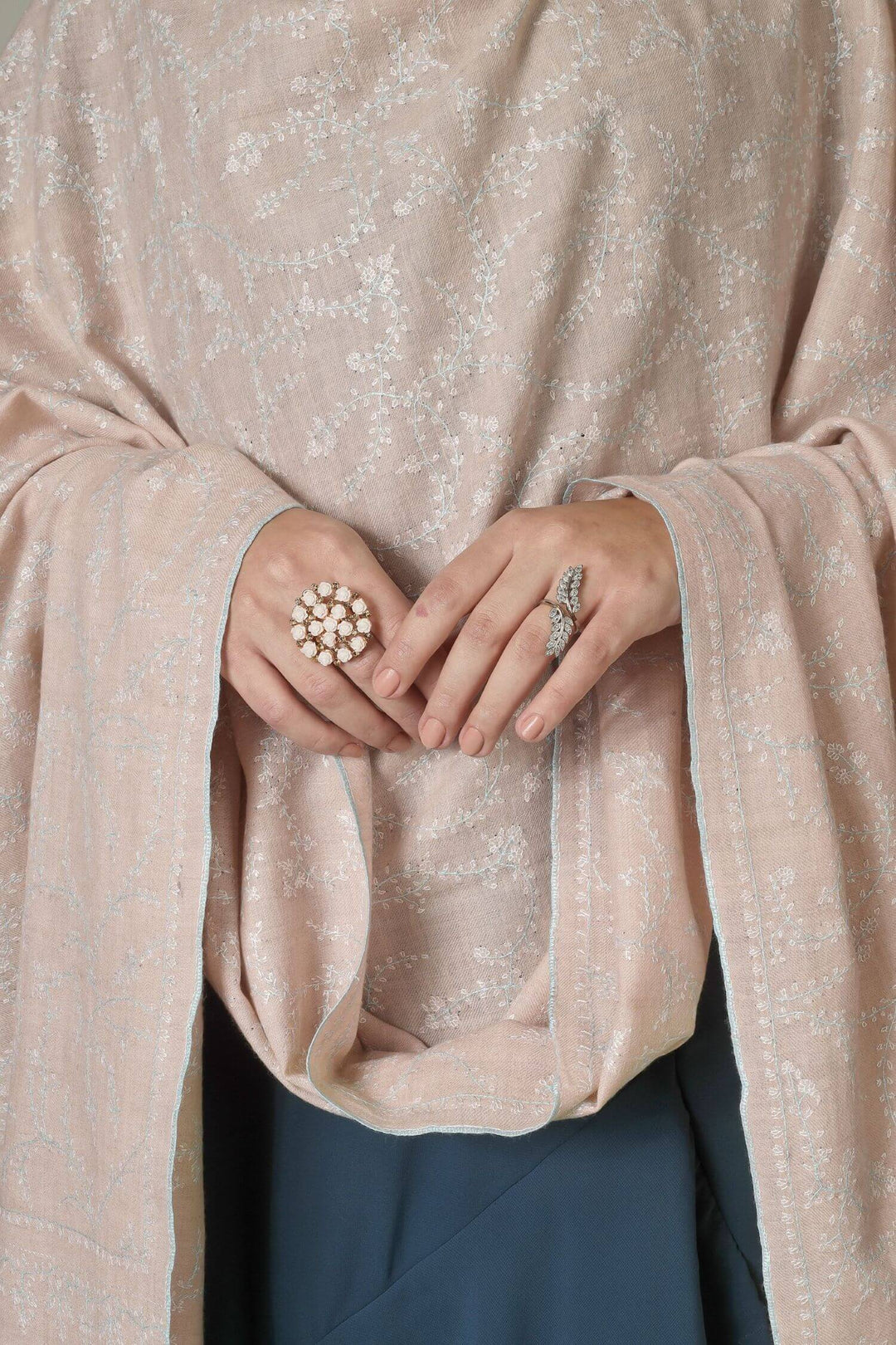 Blush Pink Arisha pashmina Jaldaar Shawl