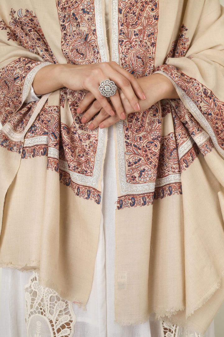 A graceful option for admirers of pashmina shawls in Spain, this handcrafted border shawl brings authentic Kashmiri craftsmanship
    
      | pashmina shawls online | authentic Kashmiri pashmina shawl online | pure pashmina shawl online | original GI certified pashmina shawl online | luxury men's pashmina shawl online from Kashmir | where to buy online pure pashmina in India
    
    | GI Tag Certified - Government-verified authentic Kashmiri Pashmina
    | G20 Official Partner - Selected by India for G20 Summit gifting
    | Handicraft Registered - Official recognition of traditional craftsmanship
    | Certificate of Authenticity - Every purchase includes GI certification