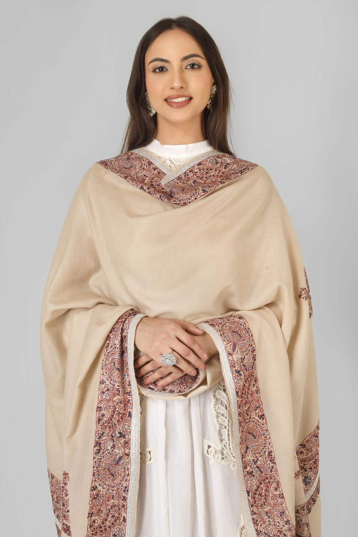 A graceful option for admirers of pashmina shawls in Spain, this handcrafted border shawl brings authentic Kashmiri craftsmanship
    
      | pashmina shawls online | authentic Kashmiri pashmina shawl online | pure pashmina shawl online | original GI certified pashmina shawl online | luxury men's pashmina shawl online from Kashmir | where to buy online pure pashmina in India
    
    | GI Tag Certified - Government-verified authentic Kashmiri Pashmina
    | G20 Official Partner - Selected by India for G20 Summit gifting
    | Handicraft Registered - Official recognition of traditional craftsmanship
    | Certificate of Authenticity - Every purchase includes GI certification