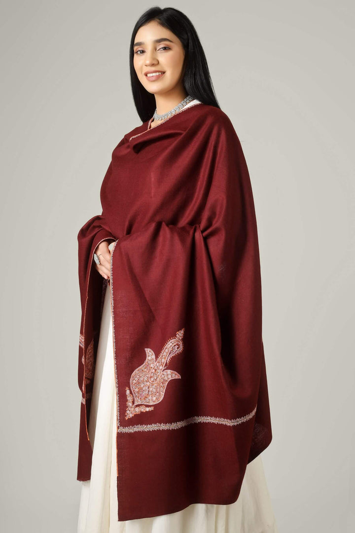 Perfect for admirers of luxury pashmina shawls across the USA, Canada, UK, Europe and the Middle East, this maroon sozni  pashmina shawl brings authentic Kashmiri sophistication to wardrobes worldwide.

    
      | pashmina shawls online | authentic Kashmiri pashmina shawl online | pure pashmina shawl online | original GI certified pashmina shawl online | luxury men's pashmina shawl online from Kashmir | where to buy online pure pashmina in India
    
    | GI Tag Certified - Government-verified authentic Kashmiri Pashmina
    | G20 Official Partner - Selected by India for G20 Summit gifting
    | Handicraft Registered - Official recognition of traditional craftsmanship
    | Certificate of Authenticity - Every purchase includes GI certification
