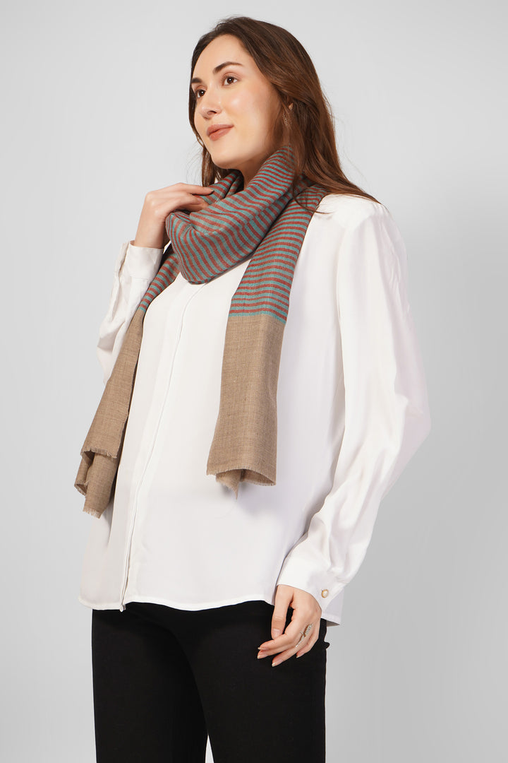 Muted Brown and Teal Striped Pashmina Stole
    
      | pashmina shawls online | authentic Kashmiri pashmina shawl online | pure pashmina shawl online | original GI certified pashmina shawl online | luxury men's pashmina shawl online from Kashmir | where to buy online pure pashmina in India
    
    | GI Tag Certified - Government-verified authentic Kashmiri Pashmina
    | G20 Official Partner - Selected by India for G20 Summit gifting
    | Handicraft Registered - Official recognition of traditional craftsmanship
    | Certificate of Authenticity - Every purchase includes GI certification