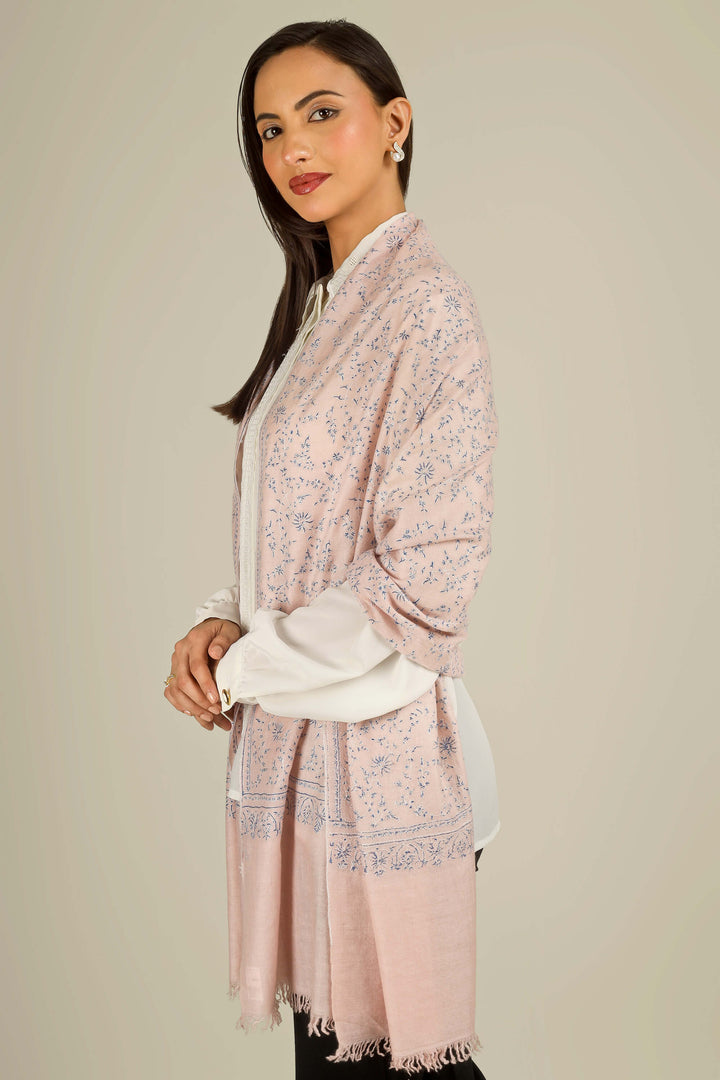 Pink Kashmiri pure pashmina embroidered stole by Kepra, draped on smiling model over white shirt and black trousers, front view
    
      | pashmina shawls online | authentic Kashmiri pashmina shawl online | pure pashmina shawl online | original GI certified pashmina shawl online | luxury men's pashmina shawl online from Kashmir | where to buy online pure pashmina in India
    
    | GI Tag Certified - Government-verified authentic Kashmiri Pashmina
    | G20 Official Partner - Selected by India for G20 Summit gifting
    | Handicraft Registered - Official recognition of traditional craftsmanship
    | Certificate of Authenticity - Every purchase includes GI certification