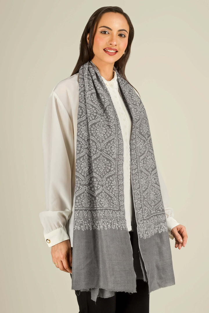 GI Grey Burcin Kashmiri Pure Pashmina Embroidered Stole
    
      | pashmina shawls online | authentic Kashmiri pashmina shawl online | pure pashmina shawl online | original GI certified pashmina shawl online | luxury men's pashmina shawl online from Kashmir | where to buy online pure pashmina in India
    
    | GI Tag Certified - Government-verified authentic Kashmiri Pashmina
    | G20 Official Partner - Selected by India for G20 Summit gifting
    | Handicraft Registered - Official recognition of traditional craftsmanship
    | Certificate of Authenticity - Every purchase includes GI certification
