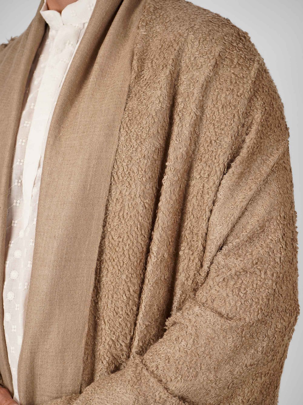 Pashmina Towel Natural Men’s Shawl | Authentic Handwoven Kashmiri Pashmina Wool | Luxurious Men’s Shawl for Style and Warmth