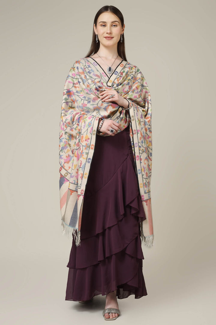 This original certified white kani pashmina from Kashmir showcases a fine handwoven base covered in vivid multicolor kani motifs, creating a luxurious statement that feels both artistic and authentic
    
      | pashmina shawls online | authentic Kashmiri pashmina shawl online | pure pashmina shawl online | original GI certified pashmina shawl online | luxury men's pashmina shawl online from Kashmir | where to buy online pure pashmina in India
    
    | GI Tag Certified - Government-verified authentic Kashmiri Pashmina
    | G20 Official Partner - Selected by India for G20 Summit gifting
    | Handicraft Registered - Official recognition of traditional craftsmanship
    | Certificate of Authenticity - Every purchase includes GI certification