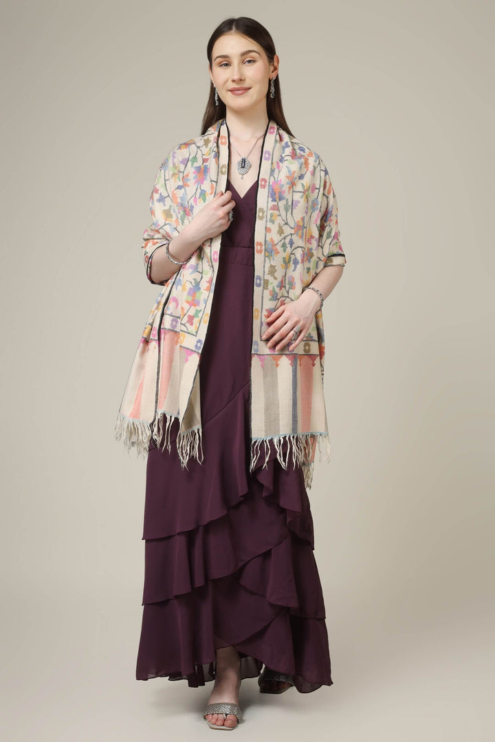 This original certified white kani pashmina from Kashmir showcases a fine handwoven base covered in vivid multicolor kani motifs, creating a luxurious statement that feels both artistic and authentic
    
      | pashmina shawls online | authentic Kashmiri pashmina shawl online | pure pashmina shawl online | original GI certified pashmina shawl online | luxury men's pashmina shawl online from Kashmir | where to buy online pure pashmina in India
    
    | GI Tag Certified - Government-verified authentic Kashmiri Pashmina
    | G20 Official Partner - Selected by India for G20 Summit gifting
    | Handicraft Registered - Official recognition of traditional craftsmanship
    | Certificate of Authenticity - Every purchase includes GI certification