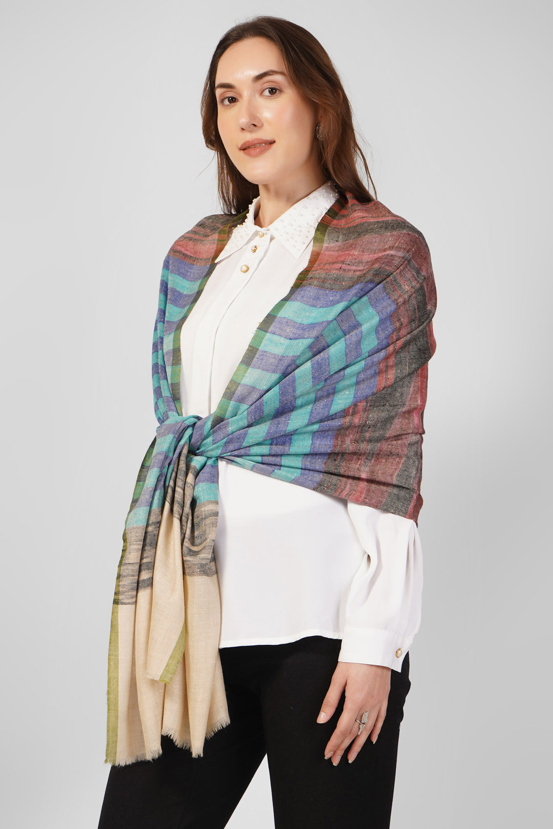 Multicolor Stripes Pashmina Stole