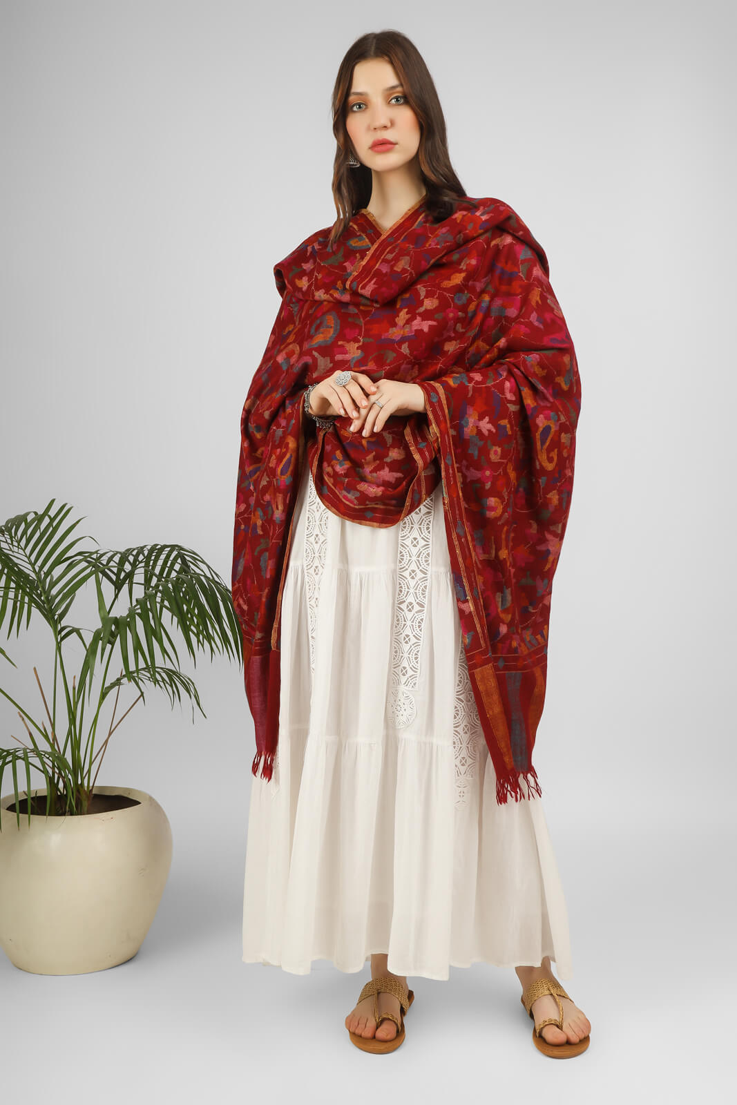 "KANI SHAWLS - Explore the Elegance of Maroon Kani Shawl, Skillfully Woven Florals and Nature's Colors in Splendid Kani Weave." LONDON - DELHI- KASHMIR - ONLINE