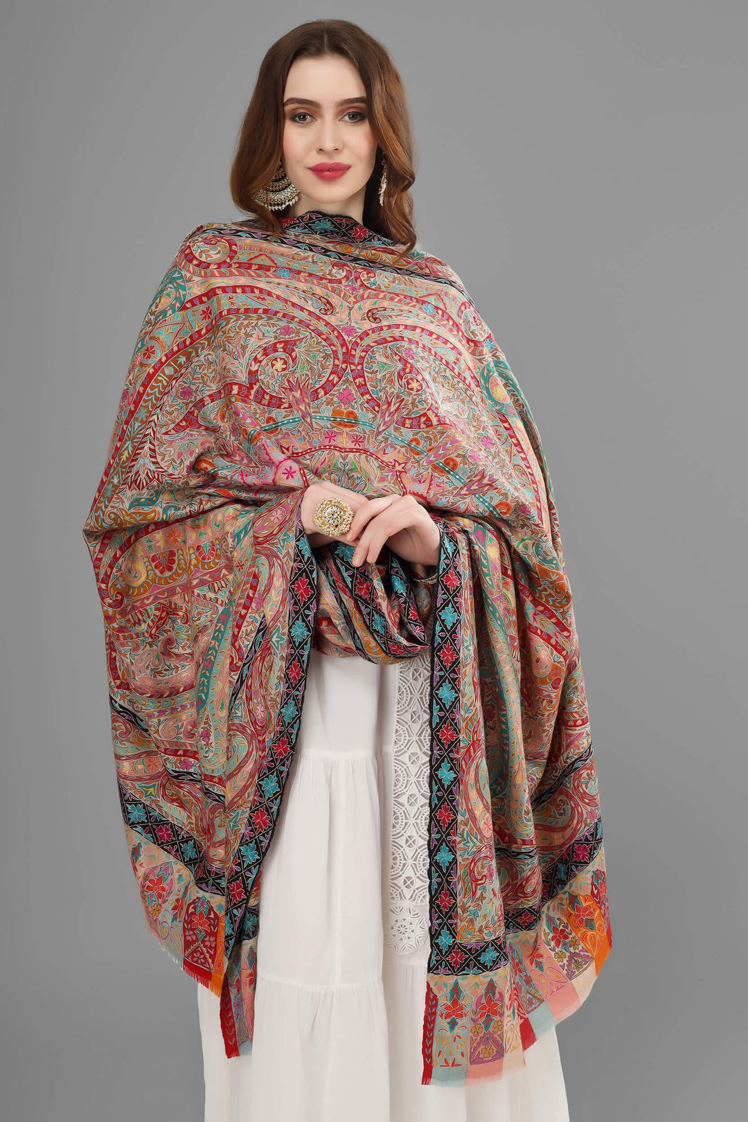 Pashmina Aabshar Kalamkari shawl