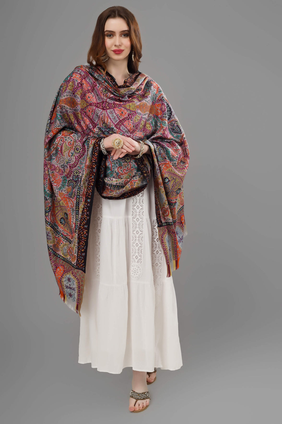 "Kalamkari  |Pashmina Shawls | Buy GI Certified Authentic Kashmiri Pashmina Online | Handmade Kani Shawls and Luxury Cashmere Wraps from Kashmir, India"