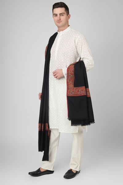 PASHMINA MENS - antique jamwar  patched on pure pashmina shawl  Antique Jamawar Mens Shawls