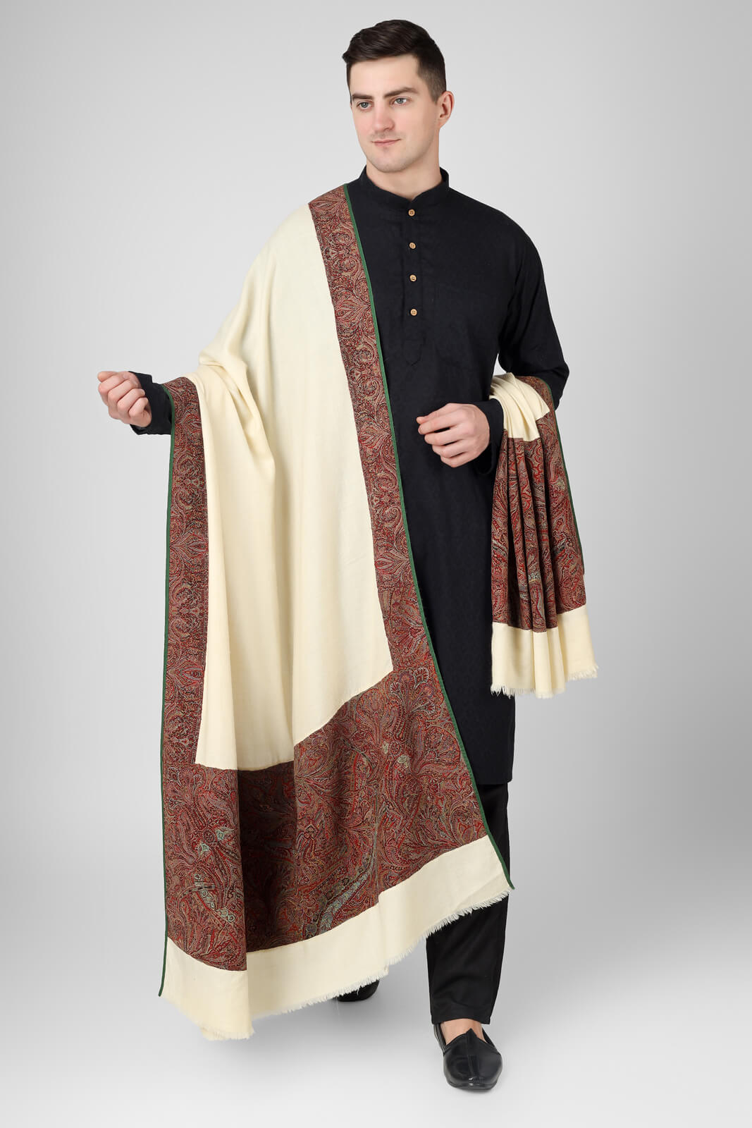 KUWAIT - Antique paladaar Jamawar Mens Shawls