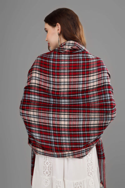 Checkered pashmina shawl