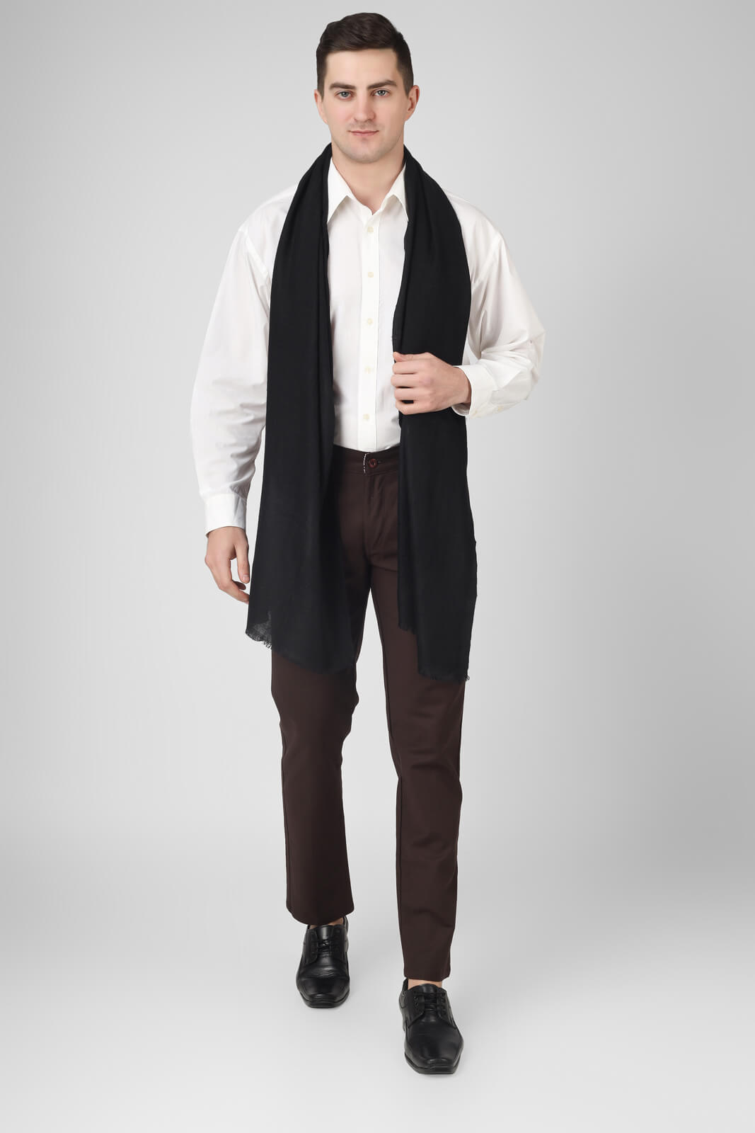  BLACK MEN PASHMINA STOLE : these are ideal for giving any ensemble a dash of refinement and charm. 