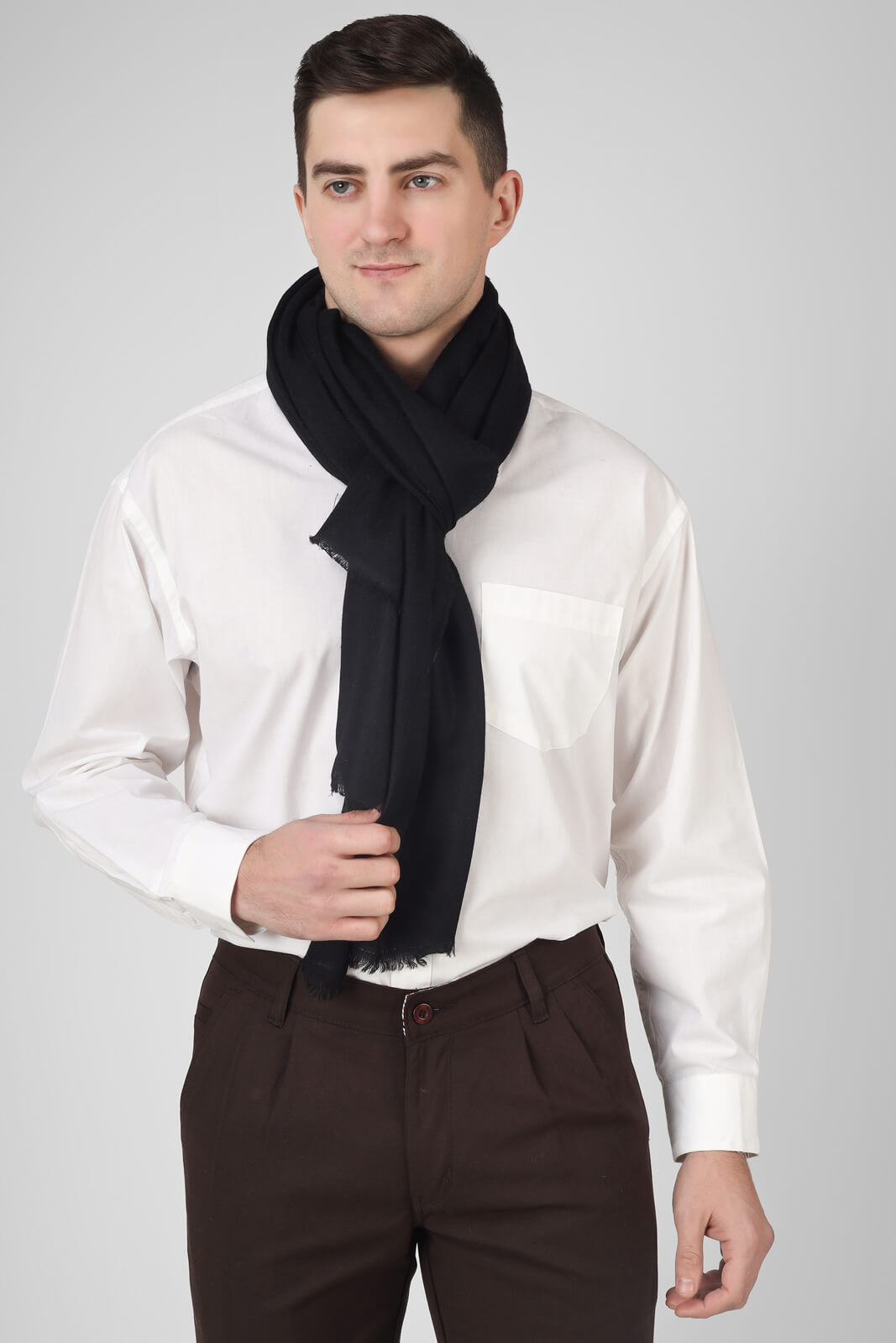  BLACK MEN PASHMINA STOLE : these are ideal for giving any ensemble a dash of refinement and charm. 