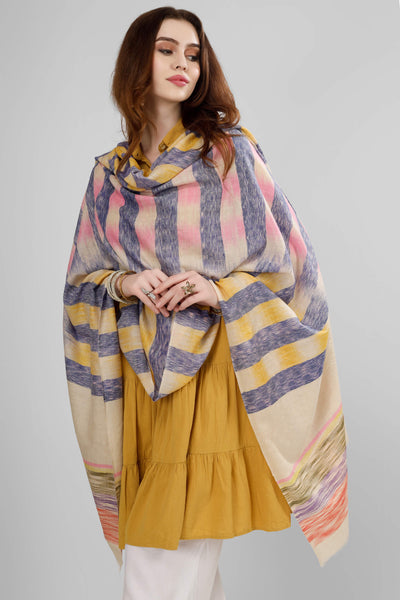Inaayat Ikkat pashmina shawl