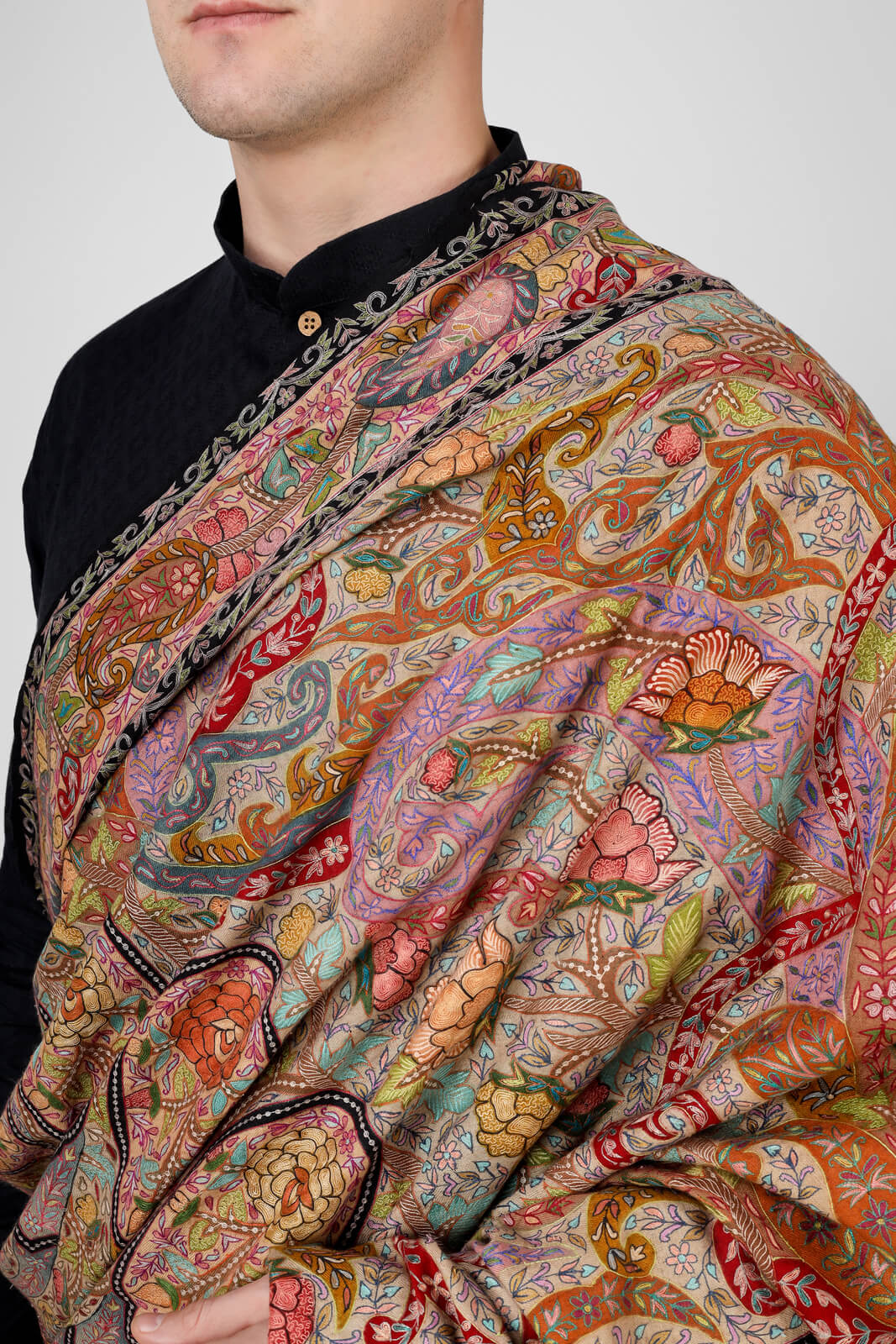 Kalamkari Pashmina mughal Mens Shawls