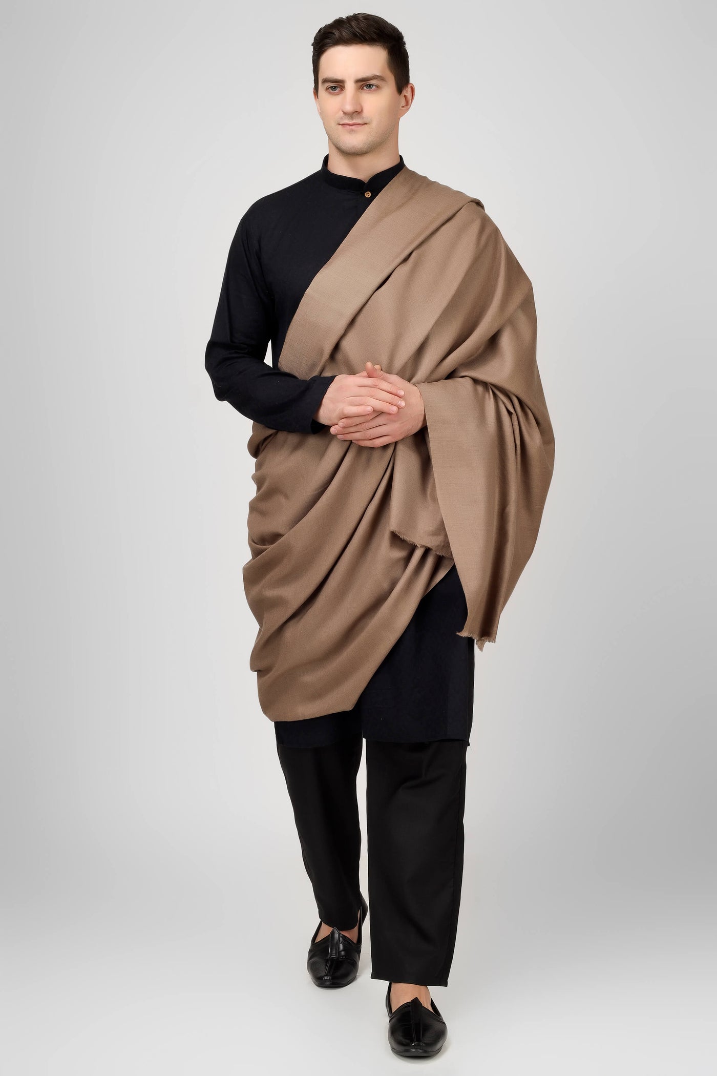 pashmina mens shawl natural color 
