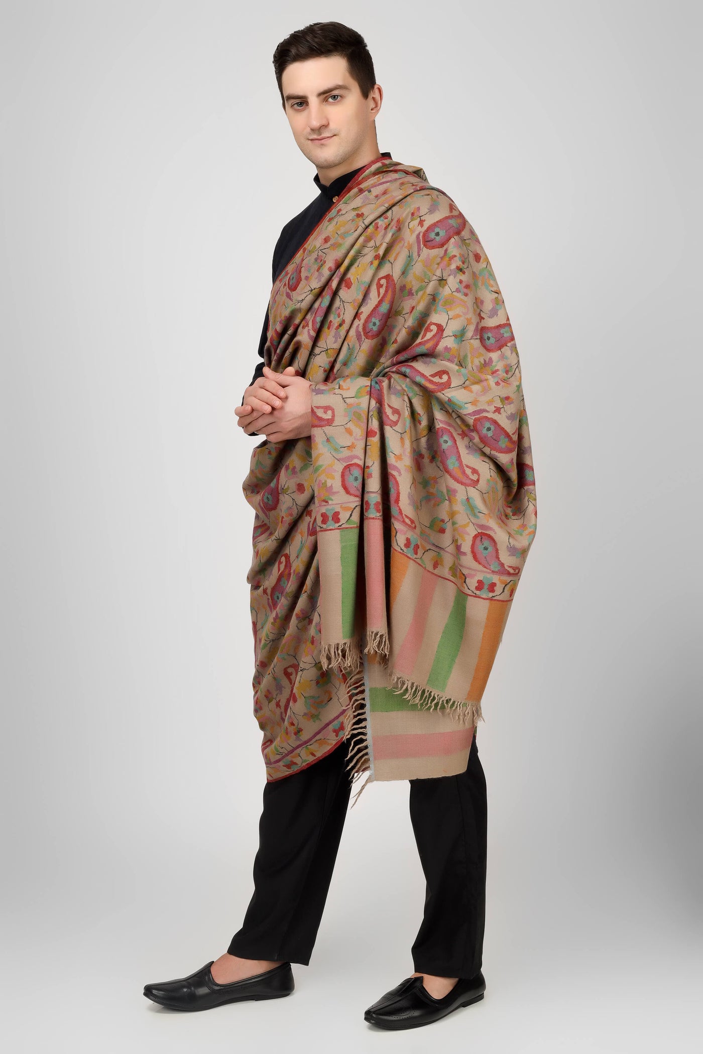  "KANI SHAWL - The Ravishing Shade of Natural (Khudrang) Plays Home to the Dancing Florals and Motifs in All the Colors of Nature, Skilled in the Same Splendid Kani Weave, Available online  - CANADA - USA - GERMANY - QATAR - AUSTRALIA - INDIA - FRANCE - DUBAI - LONDON  - ITALY."