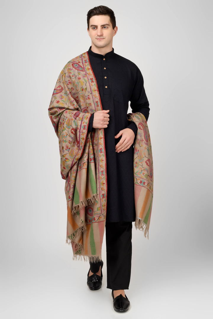  "KANI SHAWL - The Ravishing Shade of Natural (Khudrang) Plays Home to the Dancing Florals and Motifs in All the Colors of Nature, Skilled in the Same Splendid Kani Weave, Available online  - CANADA - USA - GERMANY - QATAR - AUSTRALIA - INDIA - FRANCE - DUBAI - LONDON  - ITALY."