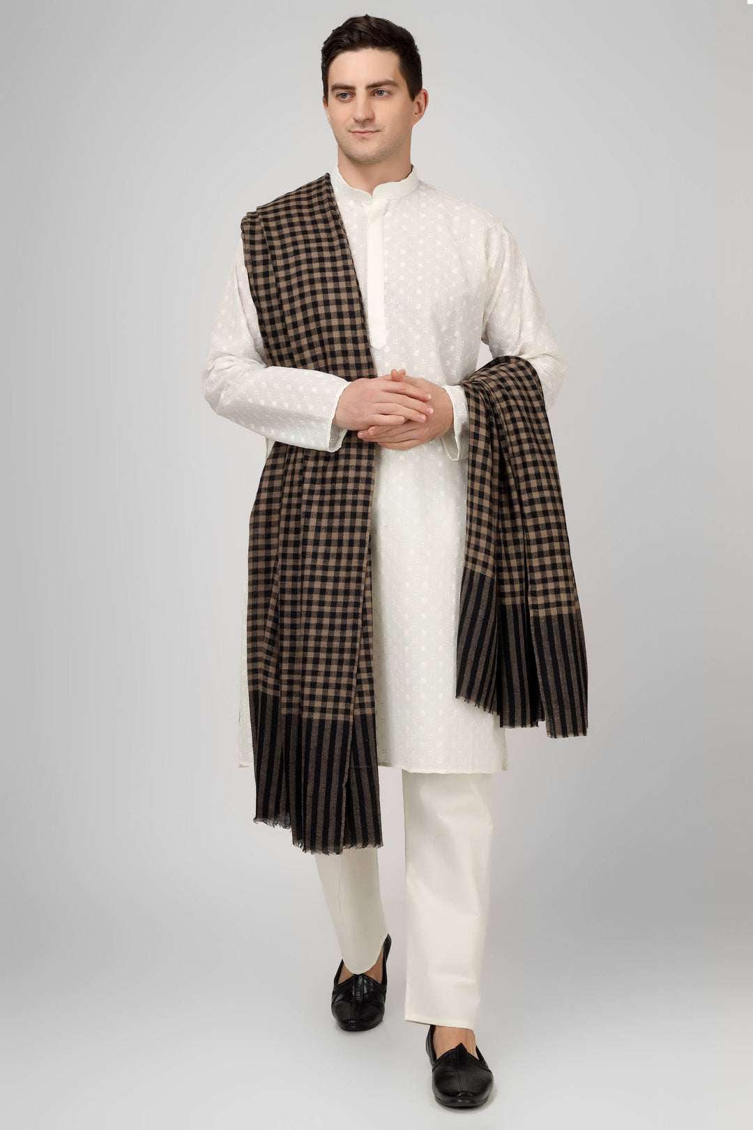 Mens small check design Pashmina shawl