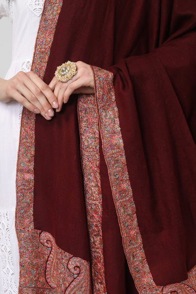 Pashmina paladaar soozni reshimkaar shawl