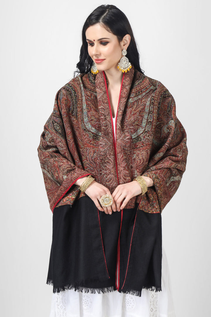 Pashmina black antique chand jamawar shawl