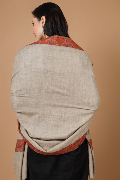 Khudrang natural Pashmina dourdaar sozni shawl