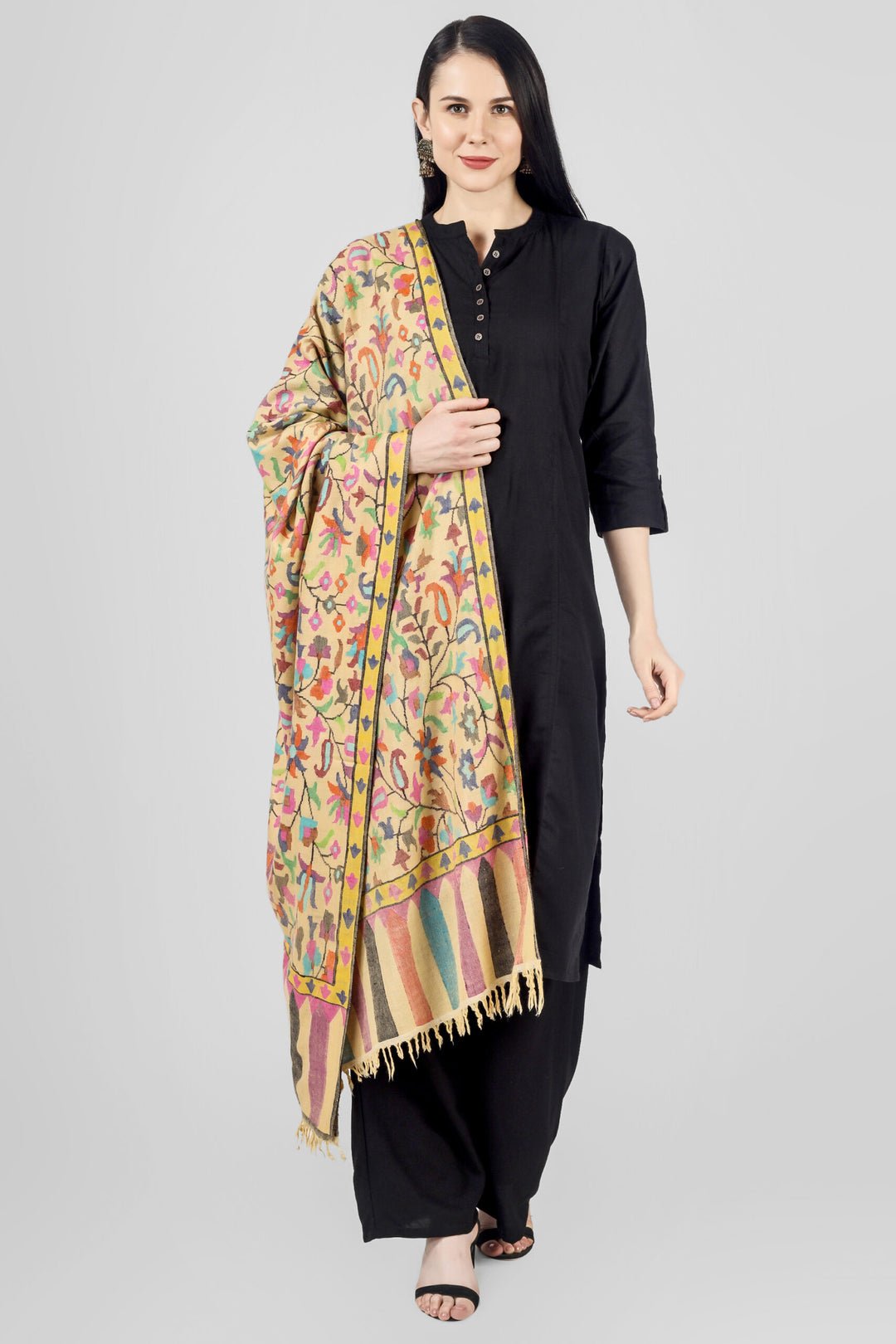 "KANI SHAWL - The Blooming Almond Blossoms Direct from the Alcoves and Gardens of Kashmir  Warm Yellow kani Pashmina Shawl - GREECE - SWEDEN - AUSTRALIA - CANADA - PORTUGAL - DENMARK - MALAYSIA - JAPAN - NORWAY - FINLAND."