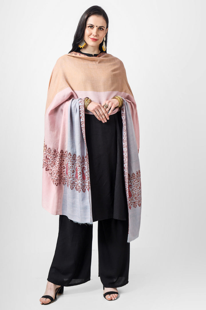 Three Colour Pashmina Paladaar sozni shawl